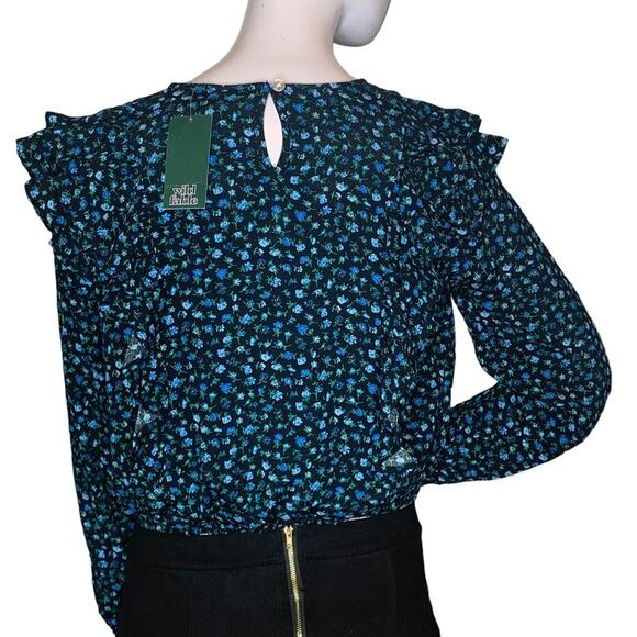 Wild Fable NWT Floral Print Long Sleeve Size S Elastic on Wrist and Waist - Picture 6 of 10